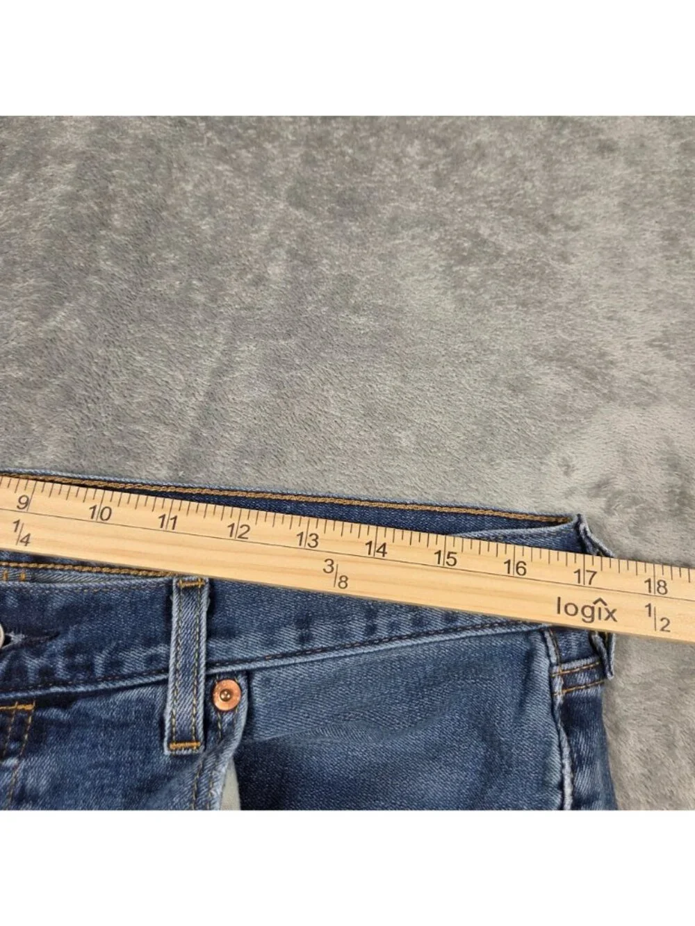Levis 501 Jeans Mens 34X30 Blue Button Fly Original Straight Fit Stretch Denim